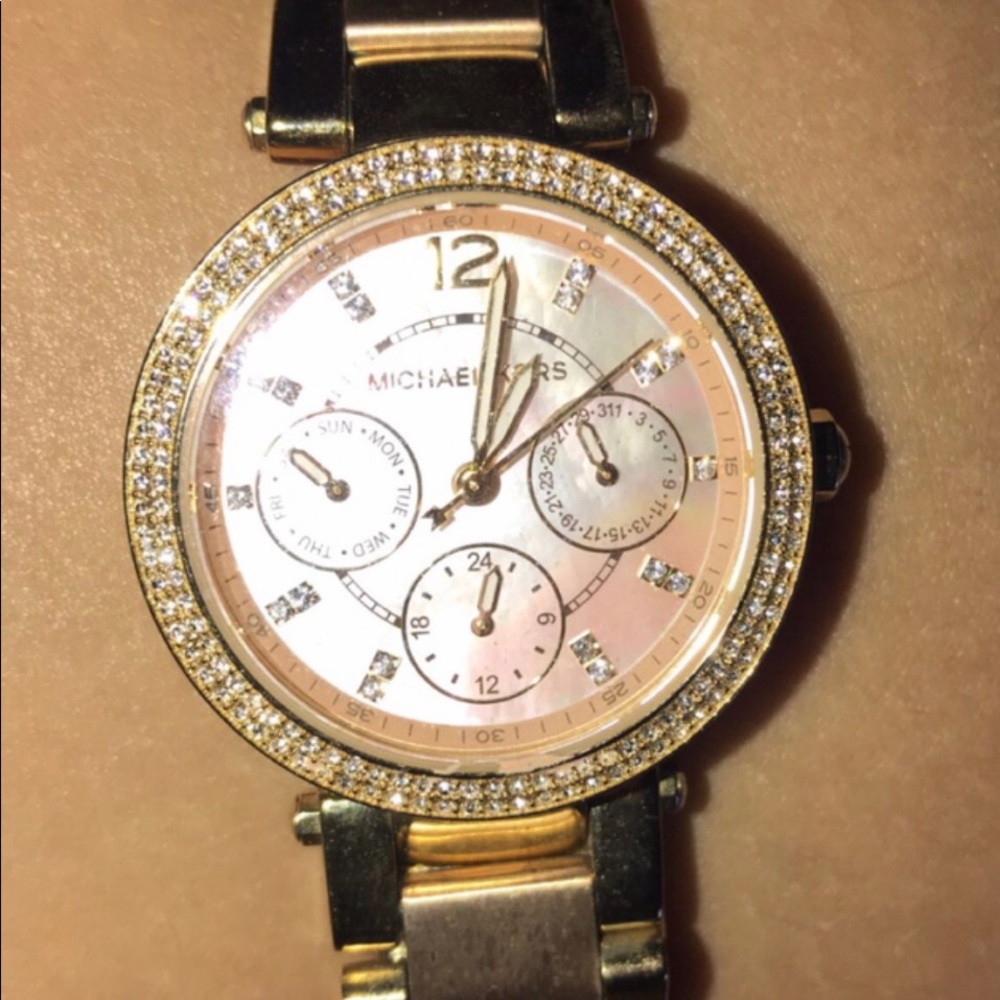 Michael Kors rose gold/opal watch